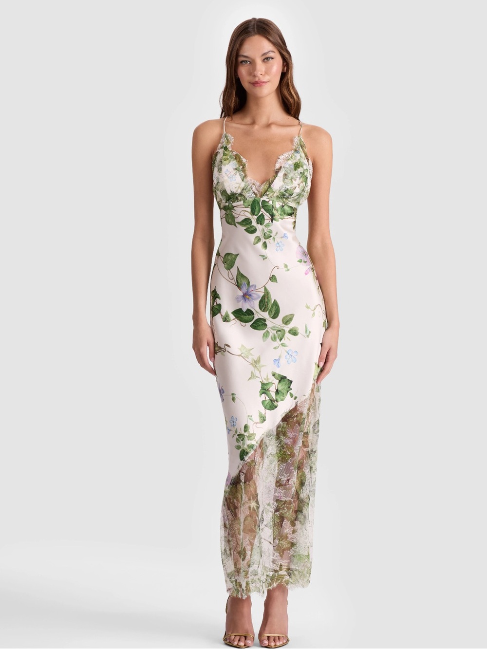 Alice + Olivia Claudia Open Back Maxi Dress